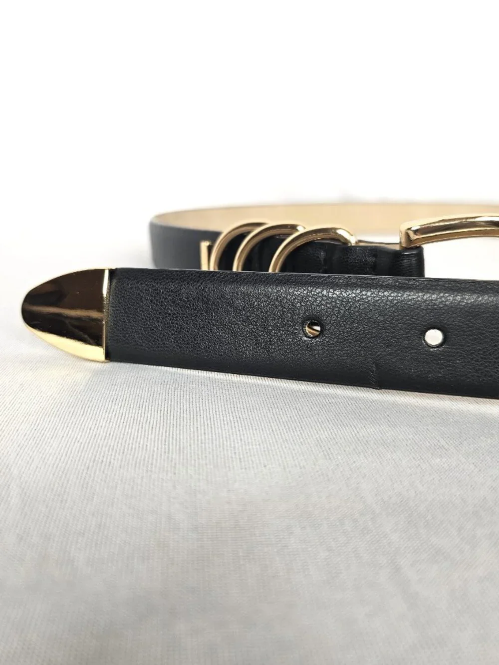 Nine West | Black Gold Triple Ring Belt | Women's M/L Approx